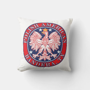 Coussin Bandera Texas Polonais Aigle Américain