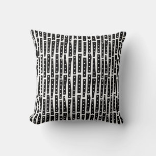 Coussin Bandes Abstraites 101119 Vertical - Noir sur Blanc