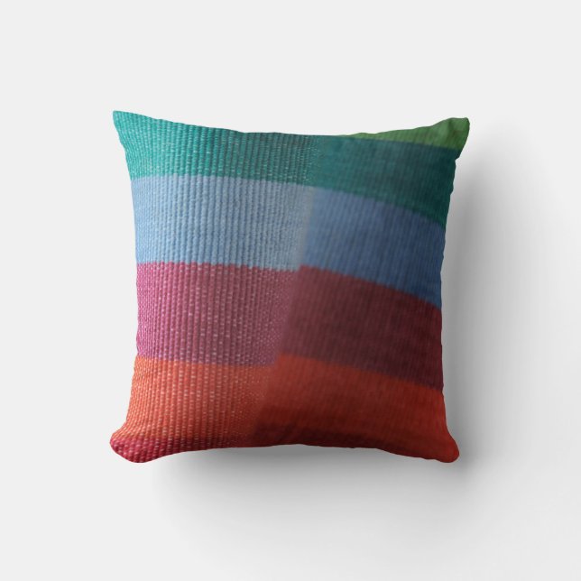 Coussin Bandes arc-en-ciel (Recto)