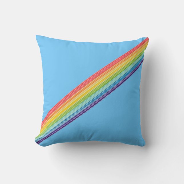 Coussin Bandes arc-en-ciel diagonales (Recto)