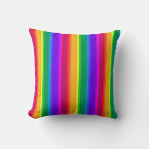 Coussin Bandes arc-en-ciel irrégulières