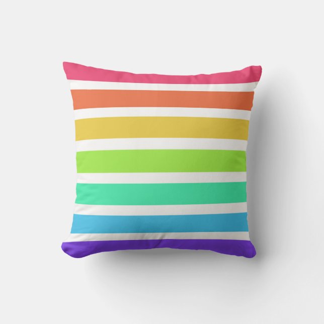 Coussin Bandes arc-en-ciel lumineuses (Recto)