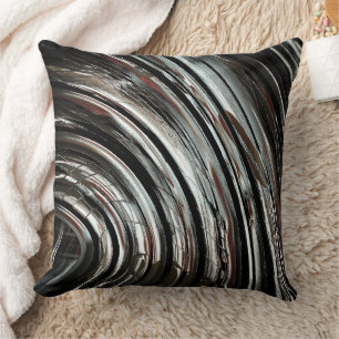 Coussin Bandes argentées très rustiques ou coutures circul