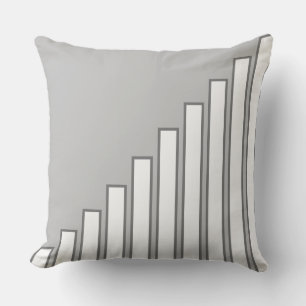 Coussin Bandes blanches en forme de croissant sur fond gri
