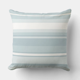 Coussin Bandes bleu glace