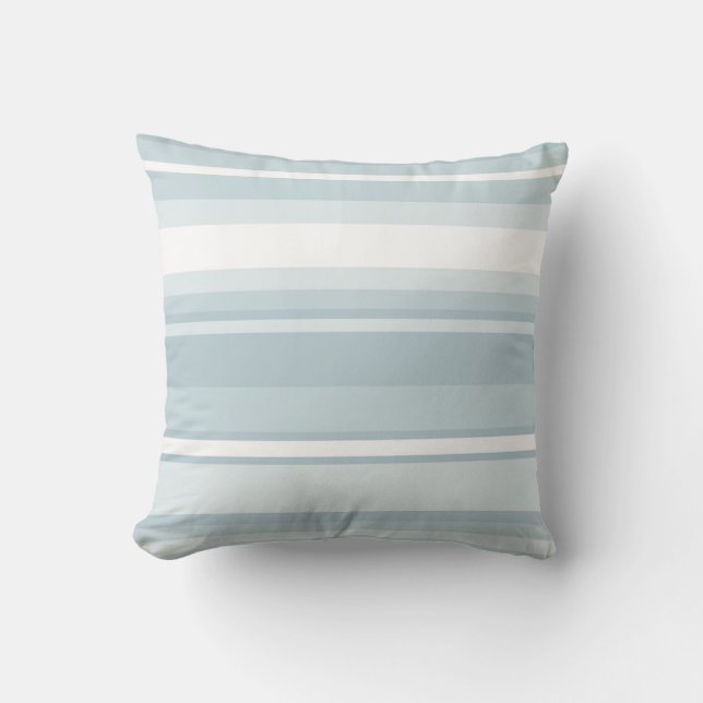 Coussin Bandes bleu glace (Recto)