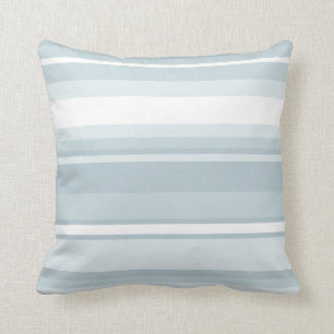 Coussin Bandes bleu glace