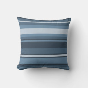 Coussin Bandes bleu gris