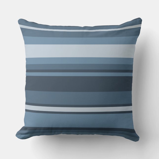 Coussin Bandes bleu gris (Recto)