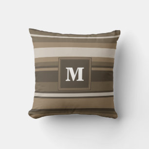 Coussin Bandes Brown