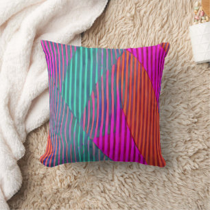 Coussin Bandes chromatiques colorées
