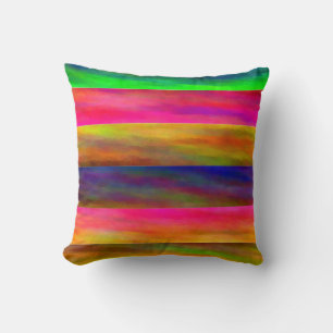 Coussin bandes colorées
