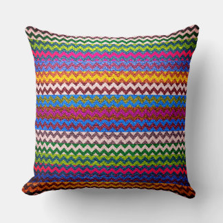 Coussin Bandes colorées Chevron #5
