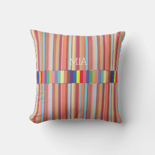 Coussin bandes colorées, cool & géométrique, personnalisée