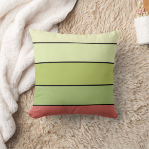 Coussin Bandes Couleur Melon Vert Rouge Sur Papier Aquarel