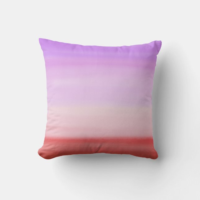 Coussin Bandes d'aquarelle rose (Recto)