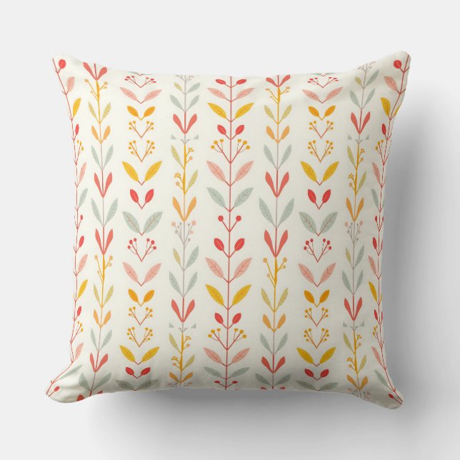 Coussin Bandes d'automne coupées (Recto)