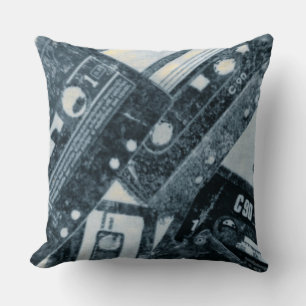 Coussin Bandes de cassette rétro Pilote