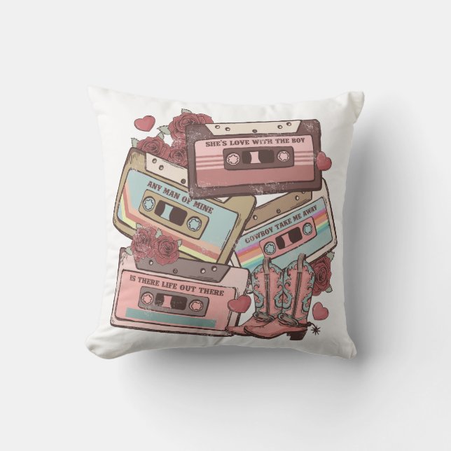 Coussin Bandes de cassettes de l'Ouest (Recto)