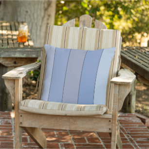 Coussin Bandes de couleur bleues et grises sur papier aqua