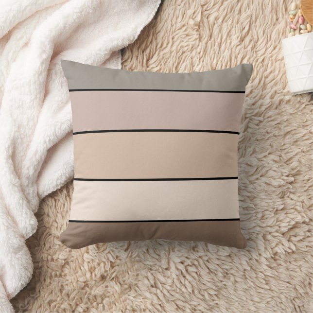 Coussin Bandes de couleur de ton de terre de sable de plag (Couverture)