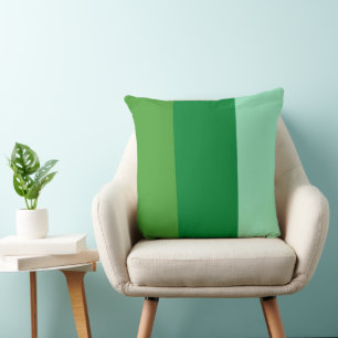 Coussin Bandes de couleur Trois nuances de vert Aqua