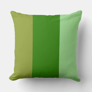 Coussin Bandes de couleur Trois nuances Kaki Vert Menthe
