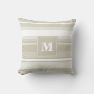 Coussin Bandes de grès monogramme