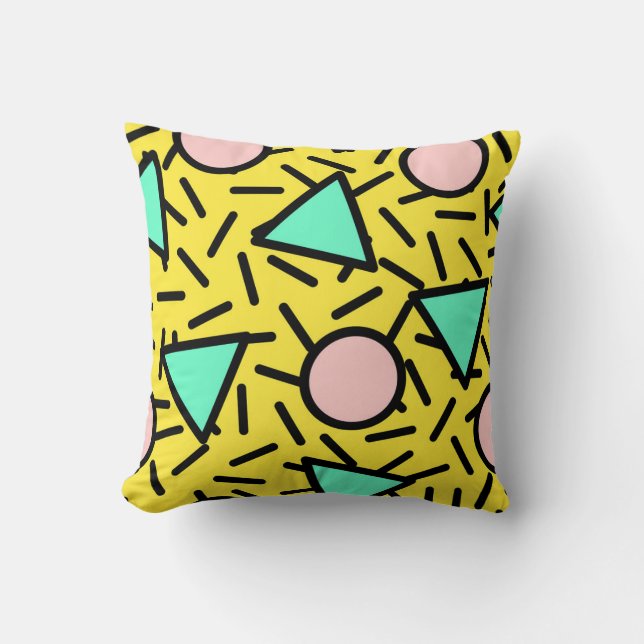 Coussin Bandes de mosaïque : rétro memphis motif (Recto)