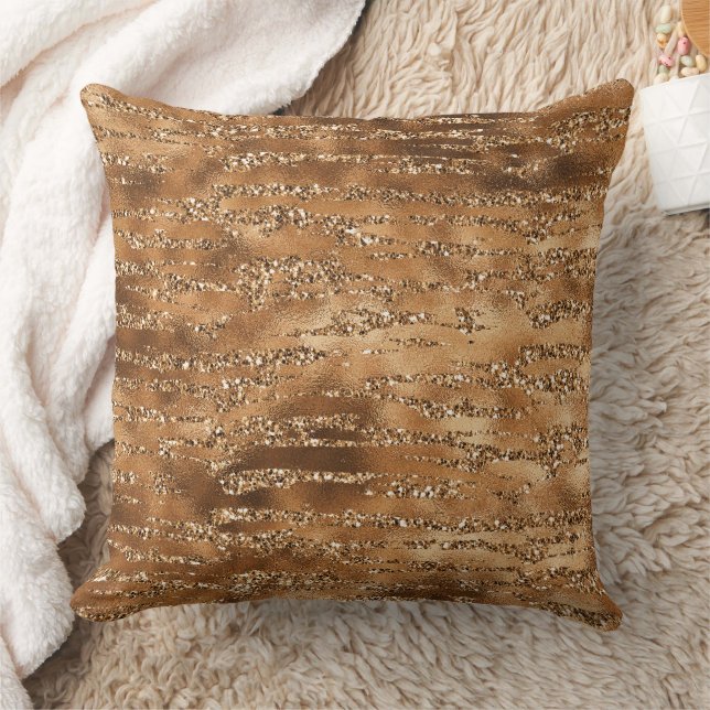 Coussin Bandes de Parties scintillant Brown or (Couverture)