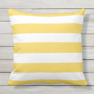 Coussin Bandes De Transats Jaunes Et Blanc
