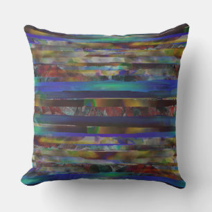 Coussin Bandes déchirées de textures numériques colorées