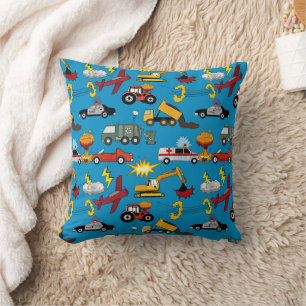 Coussin Bandes dessinées Camions Voitures Véhicules Avions
