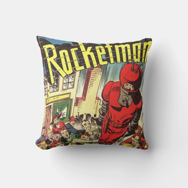 Coussin Bandes dessinées de cru de Rocketman (Recto)