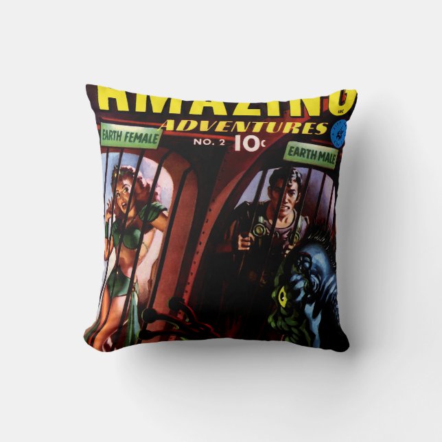 Coussin Bandes dessinées rétro Amazing Adventures #2 (Recto)