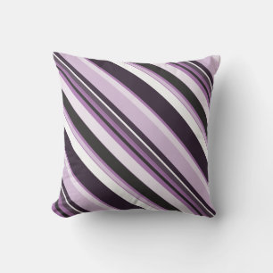 Coussin Bandes diagonales contemporaines Lilac efficaces