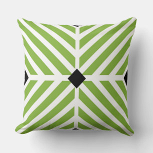 Coussin Bandes diagonales vertes
