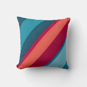 Coussin Bandes diagonales vibrantes - Géométrique moderne