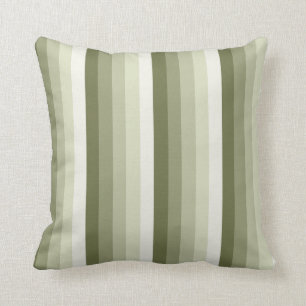 Coussin Bandes d'ombre vert olive