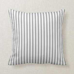 Coussin Bandes douces gris et blanches