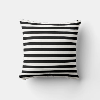 Coussin Bandes étroites noires et blanches