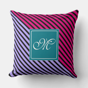 Coussin Bandes étroites noires + votre dos couleur & idées