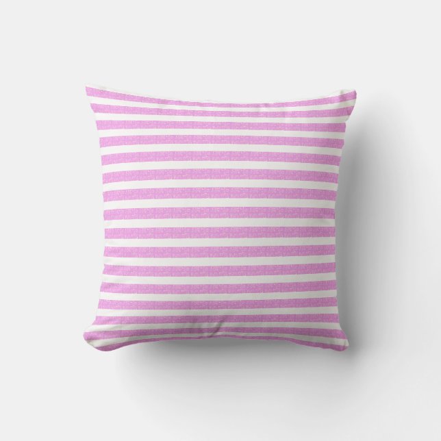 Coussin Bandes géométriques violettes claires (Recto)