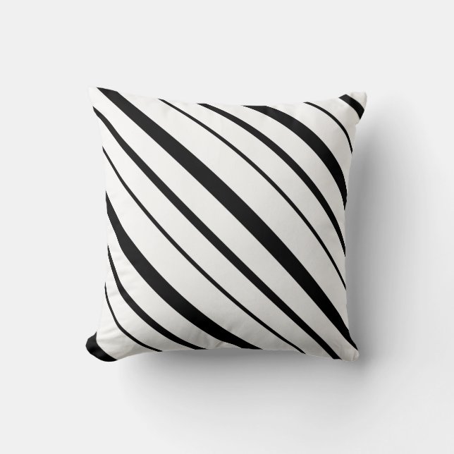 Coussin Bandes graduées en noir et blanc (Recto)