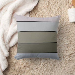 Coussin Bandes grises, vertes et noires sur papier aquarel