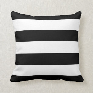 Coussin Bandes horizontales noires et blanches