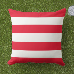 Coussin Bandes horizontales simples rouges classiques