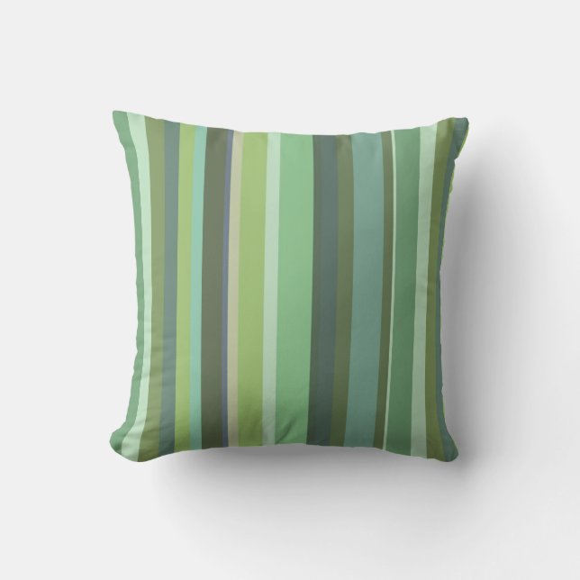 Coussin Bandes horizontales vert olive (Recto)