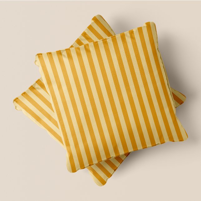 Coussin Bandes jaunes et jaunes foncés (Yellow & Dark Yellow Stripes Throw Pillow)
