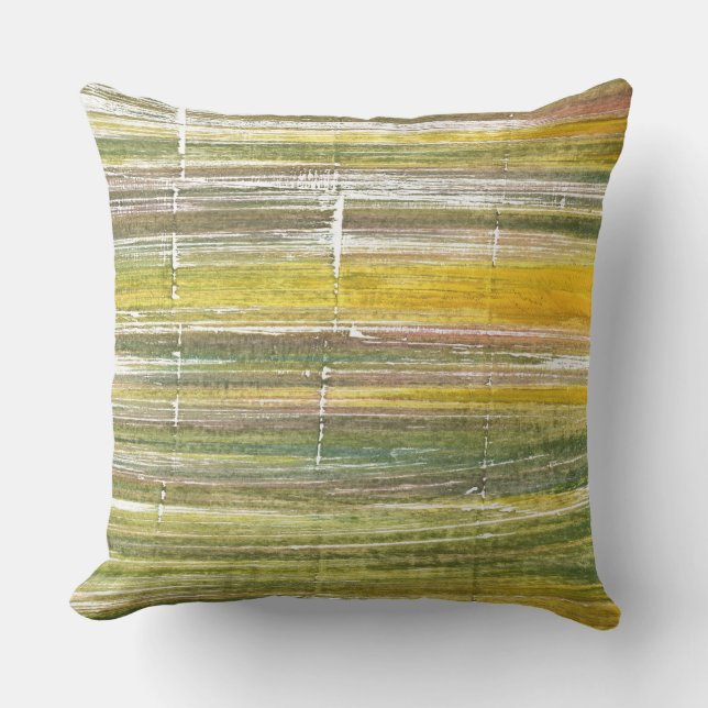 Coussin Bandes jaunes et vertes (Recto)